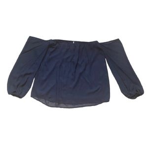 Woman’s chiffon navy top size large